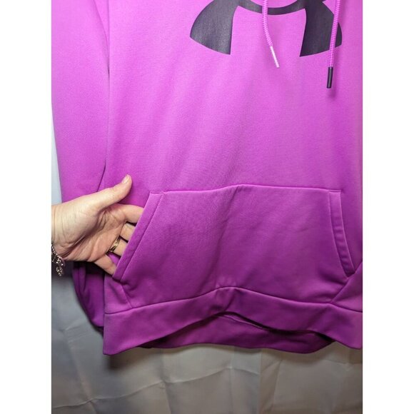 Under Armour Women's Size Medium Fleece BL Hdy Vivid Magenta Pullover Hoodie - Picture 3 of 14